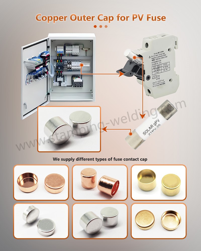 Copper Outer Cap for PV Fuse Copper Outer Cap for PV Fuse